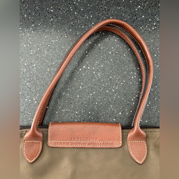 Longchamp Olive Green Leather Trim Tote Bag - Picture 5 of 10